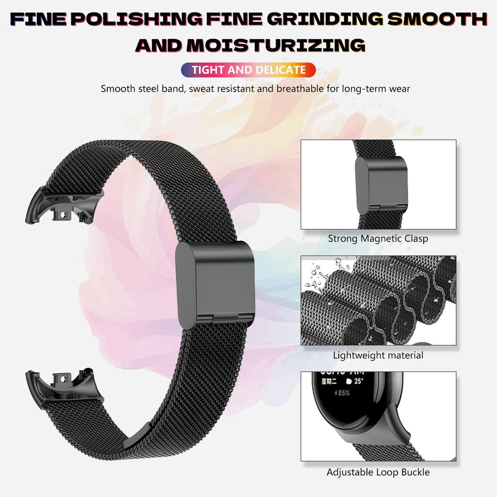 Stainless Steel Strap for Xiaomi Mi 9 8 Band Metal Milanese Bracelet on Mi Band 8 Wristband for Mi Band 9 8 Strap Accessories