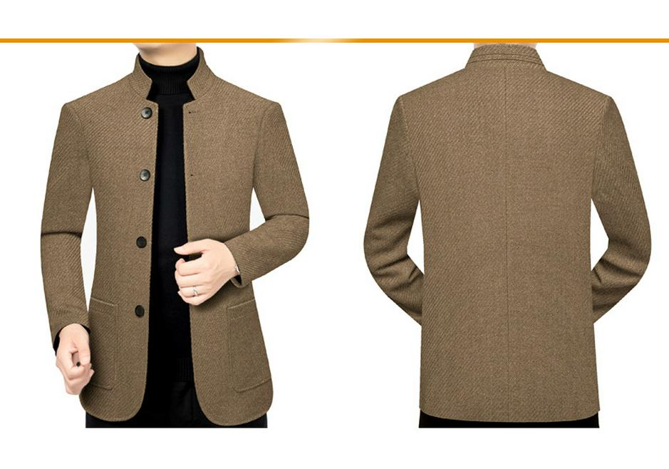 2024 Spring Men's Business Casual Stand Collar Jacket - Mid-Age Suit for Spring & Autumn