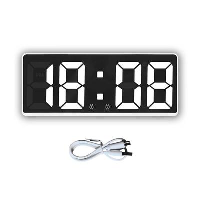 1 zestaw Zegar LED Format 12/24-godzinny Opcjonalny czas nagrywania USB/zasilanie bateryjne Prosty budzik nocny dla studentów Akcesoria do sypialni