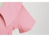 Vintage Solid Color Short Sleeve Button Casual Party Dress 2026