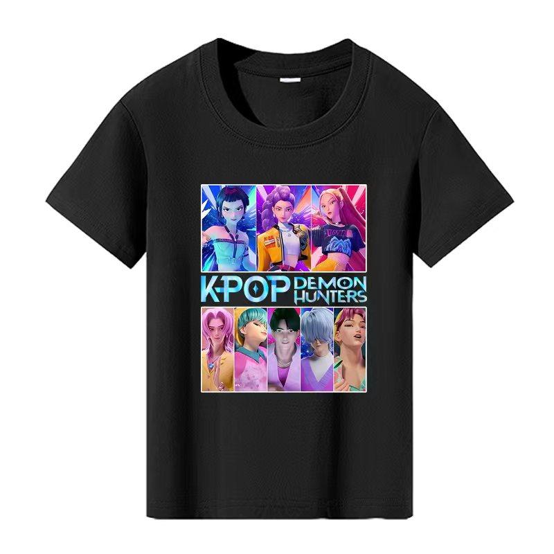 Kids Clothes KPop Demon Hunters Saja Boys Soft Boys Girls T Shirt Summer Fashion Cool Kids Tee Cosplay Costume