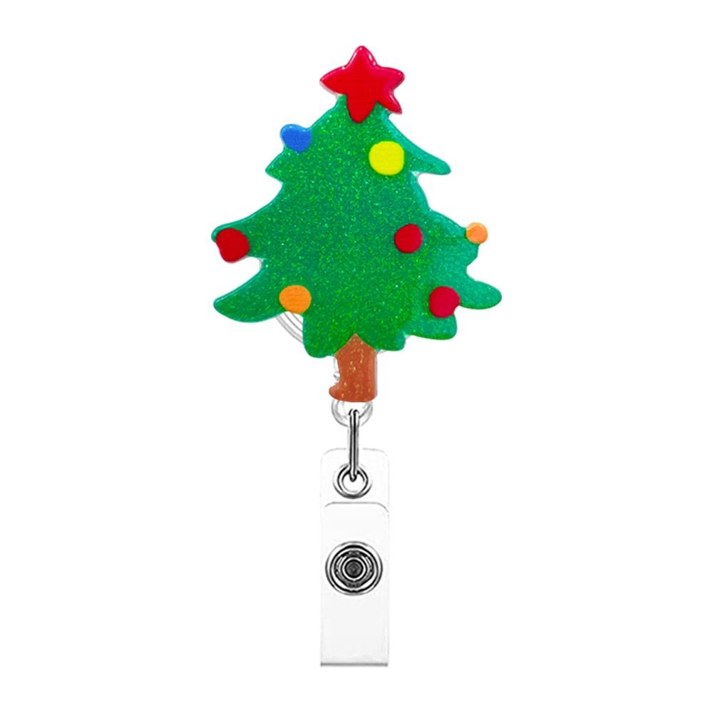 Snowman Elk Christmas Badge Reel Santa Claus ID Card Holder  Doctor Student