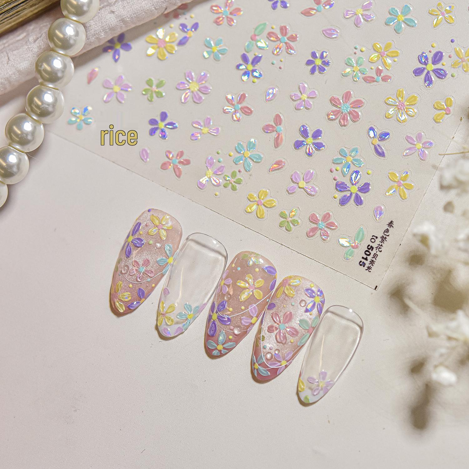 

Tomoni Shell Light Spring Nail Stickers: Stylish Japanese Nail Art for Kids