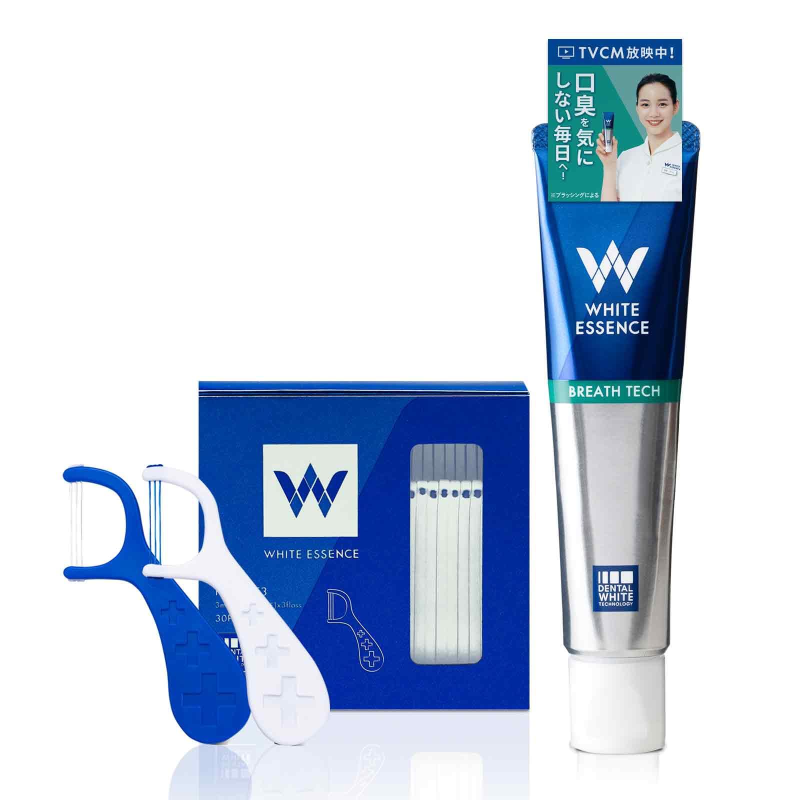 

White Essence Breath Tech [Quasi-drug] Bad breath prevention toothpaste Herbal mint flavor (Breath Tech + Floss F Trio)