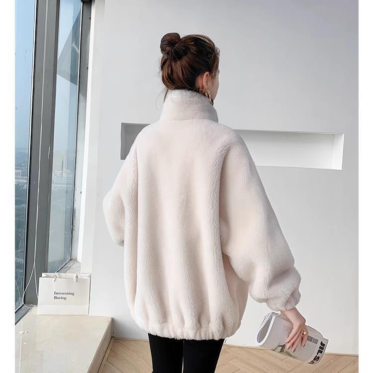 New Pellet Sheep Shear Coat for Women's Sweatshirt Lamb Fur Integrated Fur Coat