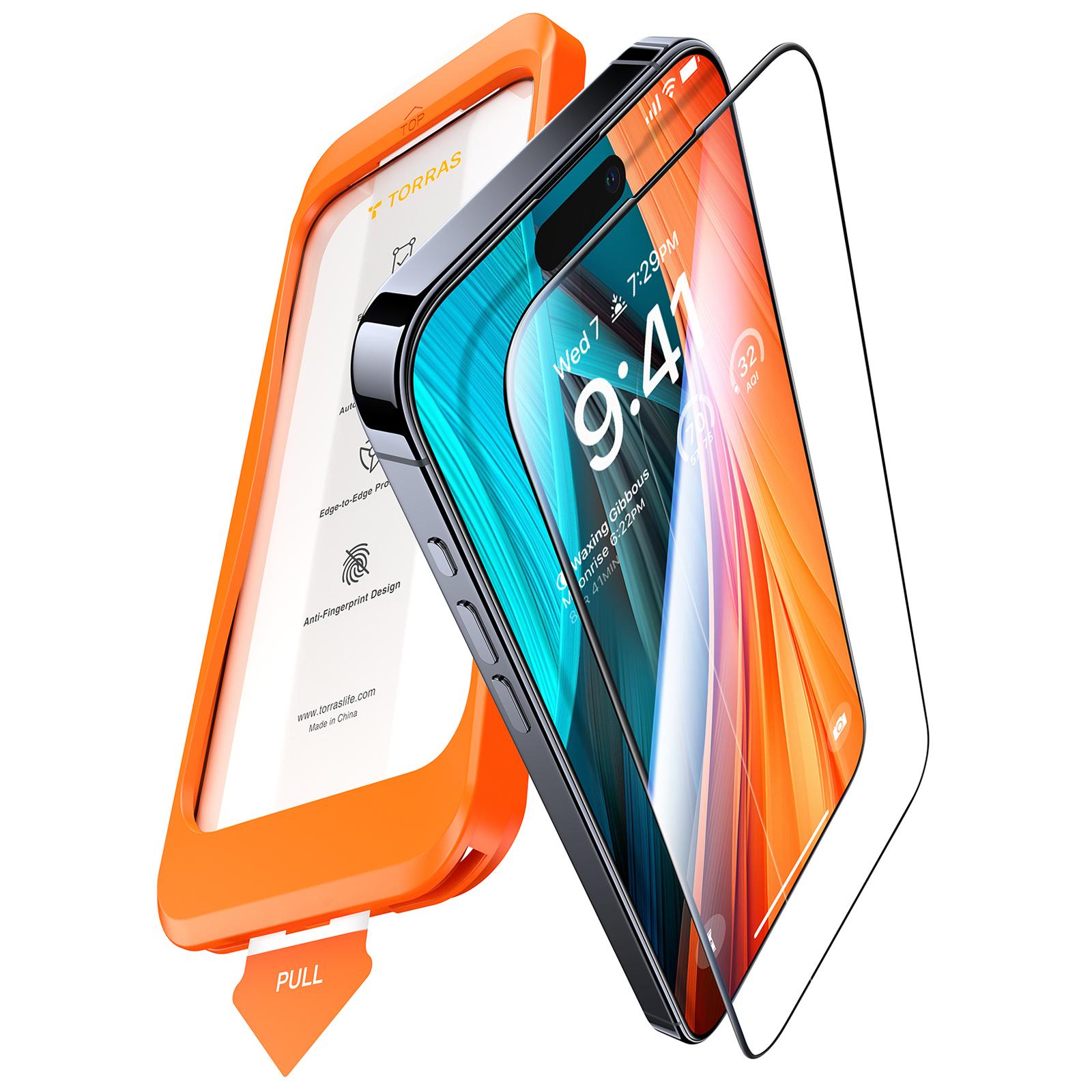 

TORRAS Glassgo Для iPhone 16 Pro Захисне скло для екрана Загартоване скло HD Плівка з інструментом для автоматичного видалення пилу As Shown A