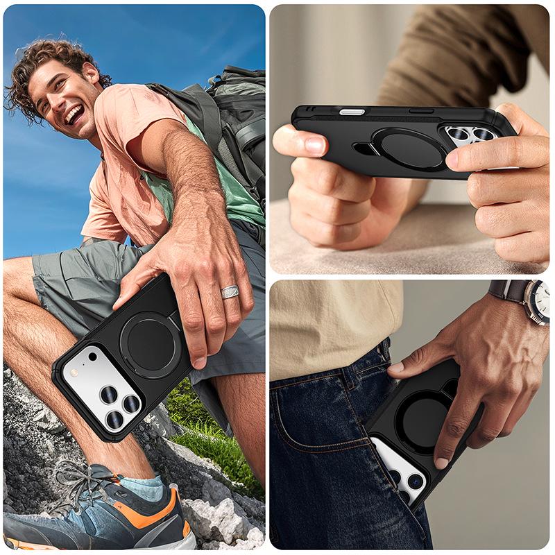 IPhone 17 Pro Max Magnetische Military-Grade Ständerhülle, Stoßfeste Schutzhülle, Kompatibel mit 16 & 15