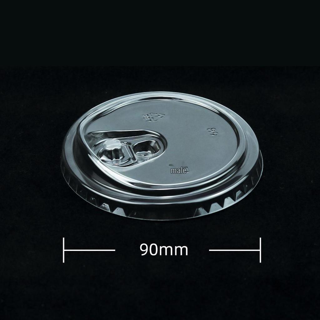 PET Disposable Clear Plastic Cold Drink Cup with Lid, 98 Caliber for Coffee, Milk Tea, Lemon Tea, Ice.