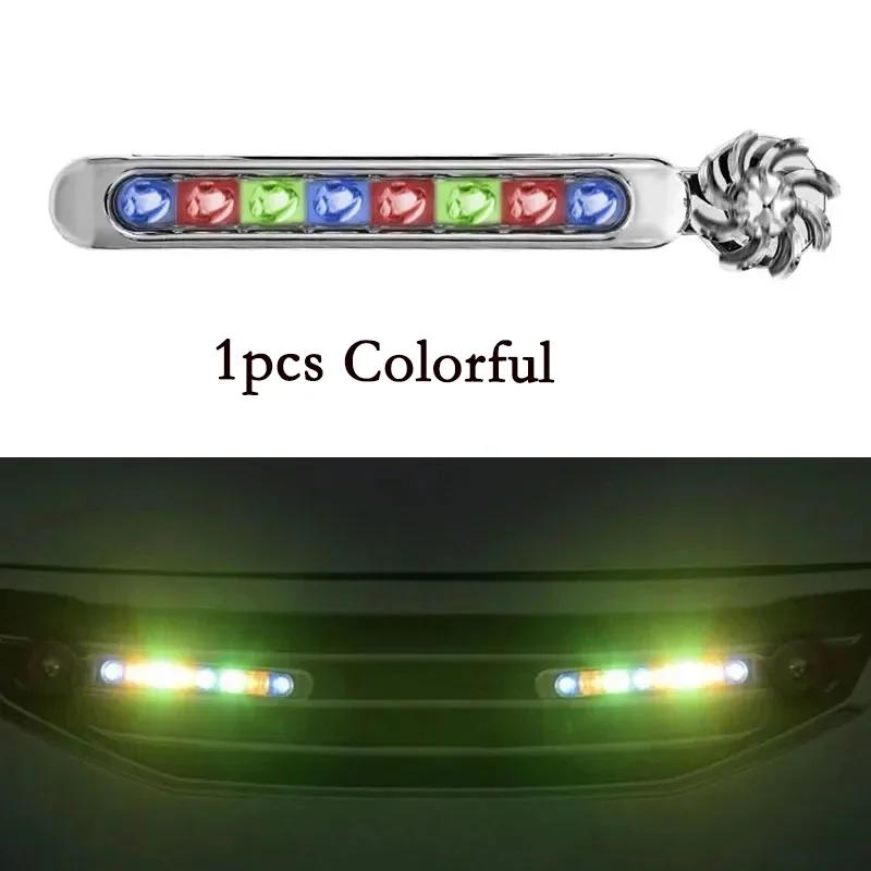 1/2 pcs Wind Powered Car LED 8 LED DRL Daylight Running Light Auxiliary Lighting Rotation Fan Lamp Automobile Day Time Headlight