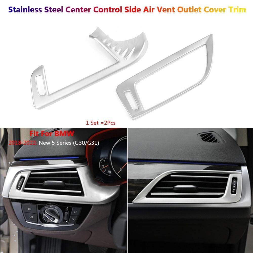 Stainless For BMW 5 Series G30 Car Dashboard Side AC Air Vent Outlet Cover Trim