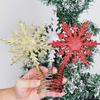 Snowflake Tree Topper Gold Red Glittered Iron Star for Christmas Tree Easy Installation Festive Decoration for Holiday Parties