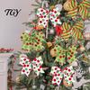 Reusable Seasonal Party Supplies 2Pcs Christmas Polka Dot Bow Decor, European Style Ribbon Ornament for Tree Topper Decorations Gift Box Wreath,