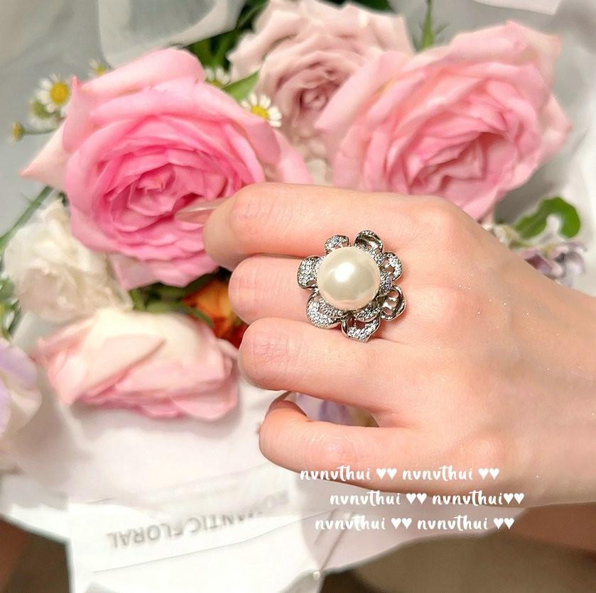 Mermaid Tears, Flower Smile Gem, Necklace, Tahiti, Lady Flower Zircon Pearl Earrings, Grape Strings