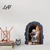 Cute Animal Wall Decor Christmas Mouse Break‑Through Decals 3D Hole Self‑Adhesive Removable PVC Art Stickers DIY for Living Room Entryway