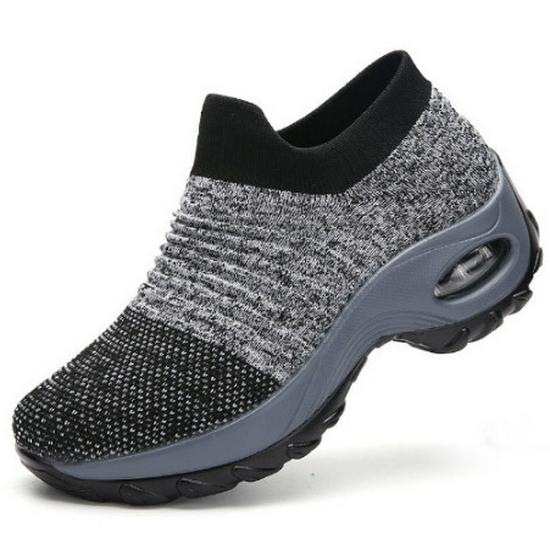 Women's Plus Size Canvas Slip-On Sneakers - Air Cushion, Low-Top Mountaineering Shoes for Outdoor Travel