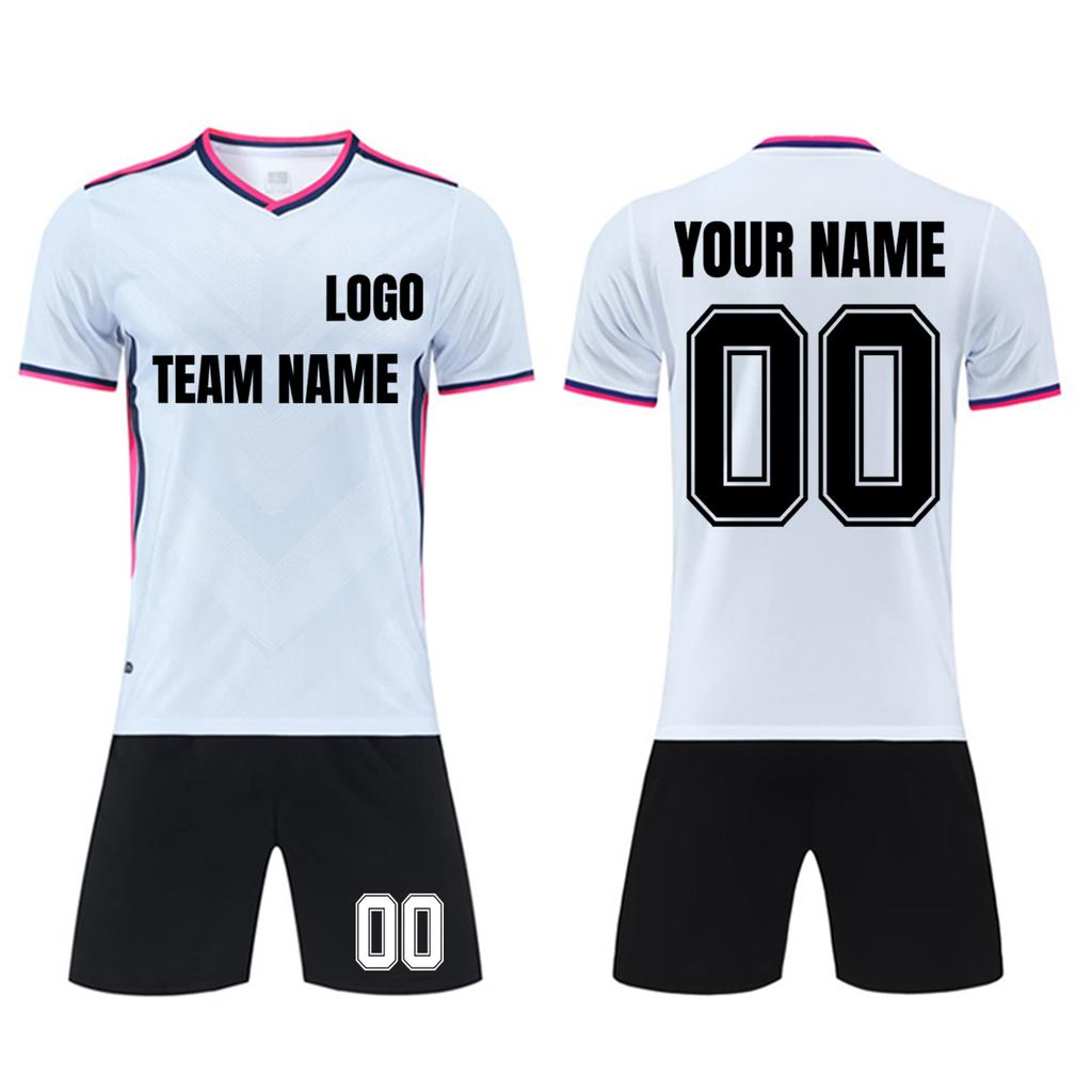 Personalisierte Shirts Kit Herren Mädchen mit Namen Nummer benutzerdefinierte Fußballtrikots für Jungen Trainingsanzug