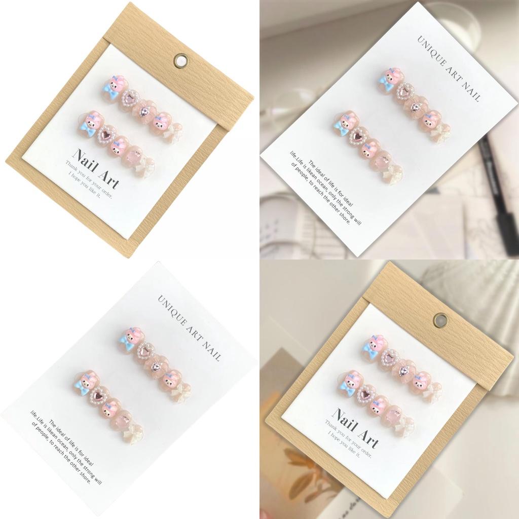 Handmade Cute Cartoon Nail Stickers For Women Removable And Reusable Fake Nails