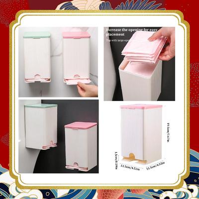 Nástěnný úložný box na hygienické vložky Prachotěsný úložný box na papírové kapesníky a vatové tyčinky Koupelnové organizační doplňky
