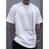 European Sizes A Stylish Design Featuring a "Horizontal And Vertical" Pattern, This Men'S Short-Sleeve Round Neck Shirt Embodies