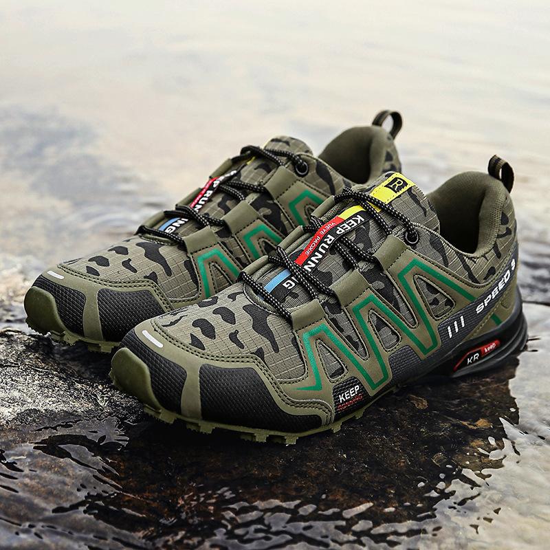 Camouflage shoes off-road running shoes outdoor leisure travel hiking shoes breathable large size hiking shoes