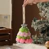 Plush Christmas Tree Ornament Mini Fluffy Christmas Tree Pendant with Star Treetop Multicolored Xmas Tree Shaped Hanging Crafts for Home Party Decor