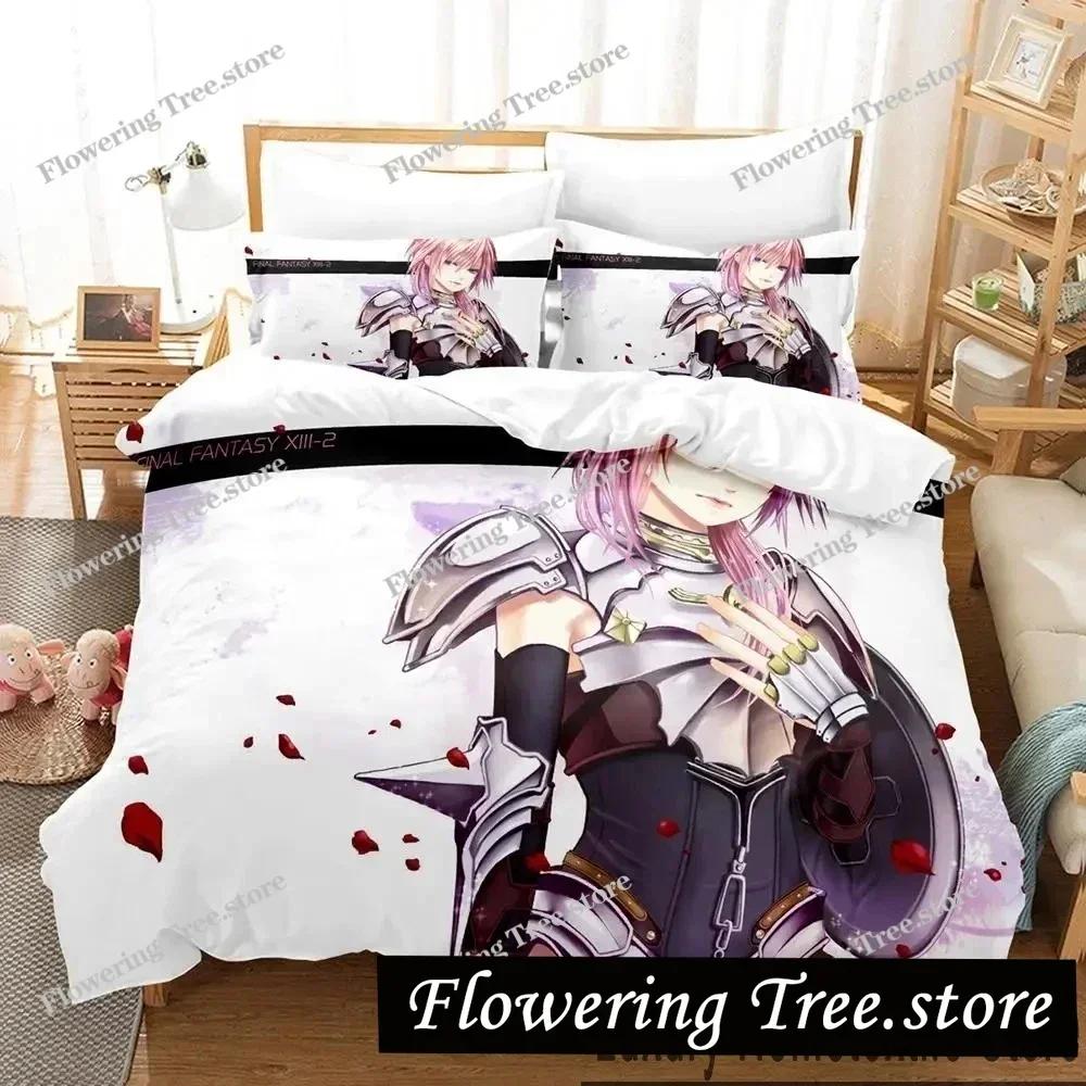 3D Print Anime Game FINAL FANTASY XIII-2 Bedding Set Boys Girls Twin Queen King Size Duvet Cover Pillowcase Bed boys Adult029963