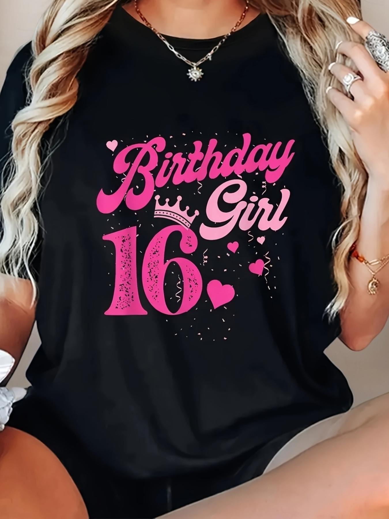 Sweet 16 Birthday Girl Crown Confetti T-shirt XXXXL