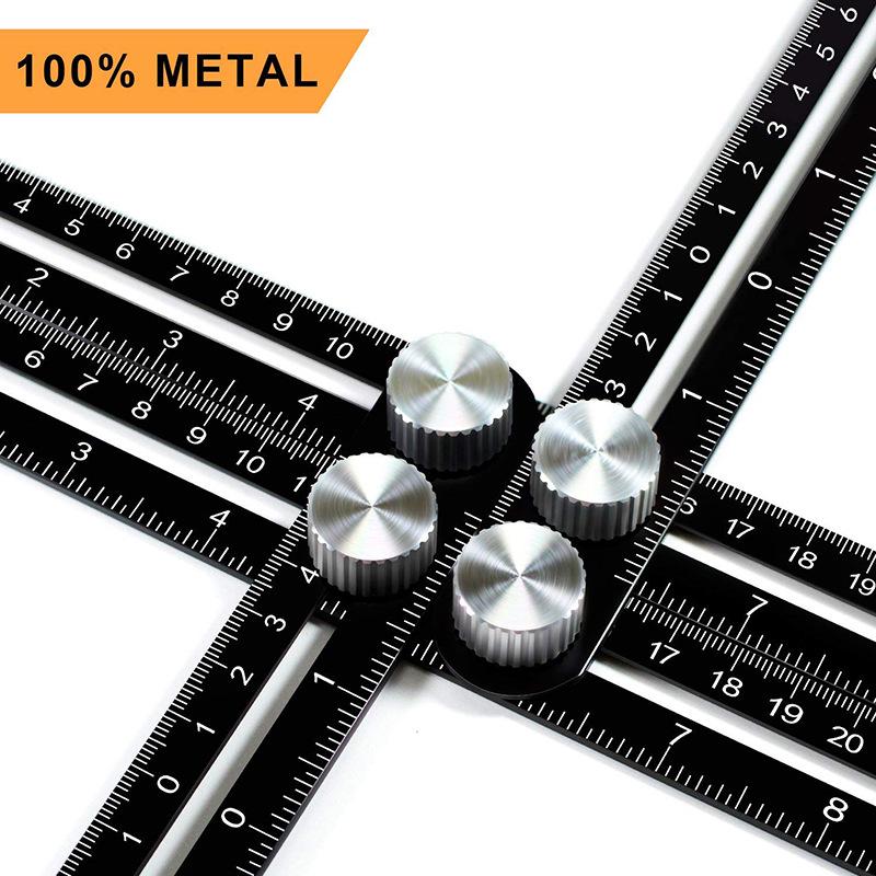 Four-Fold Multi-Angle Aluminum Alloy and Stainless Steel Ruler