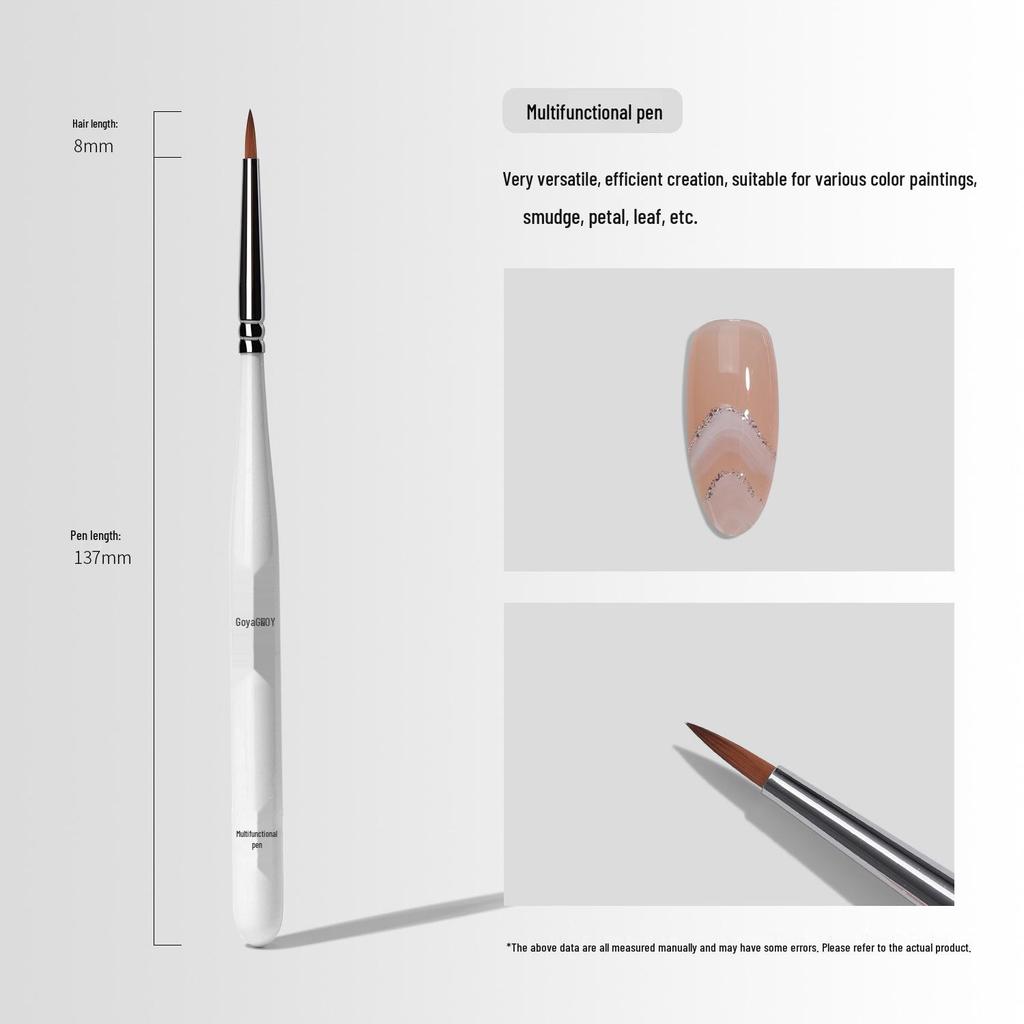 Goya Multi-functional Nail Art Brush Set with Generous Round Head & Sponge Buffer