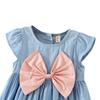 Baby Girls Bow-knot Mini Dress Children Baby Summer Short Sleeve Dress
