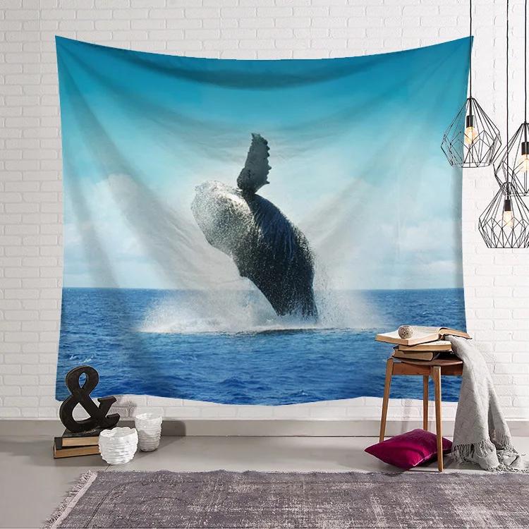 Ocean Wave Tapestry Beauty Sea Beach Big Whale Animals Tapestry Wall Hanging Tapestries Home Decor Bedroom Wall Art Tapestry