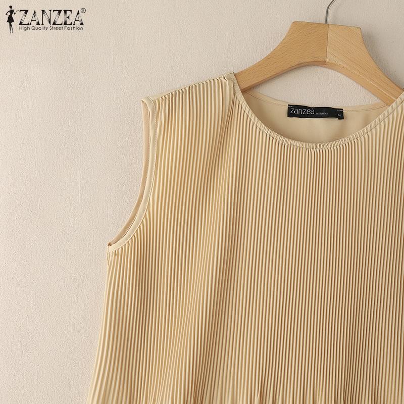 ZANZEA Women Casual Round Neck Loose Summer Sleeveless Tank Tops