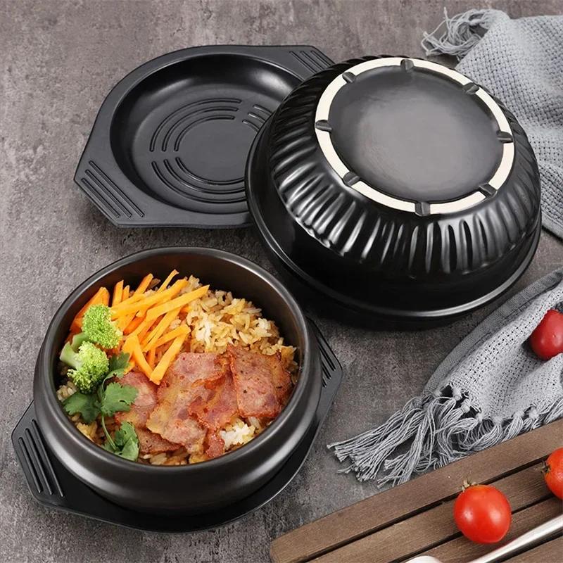 Rice Pot Korean Mixed Stone Pot Stone Cuisine Casserole High Temperature Potted Rice Pots Cooking Soup Tableware