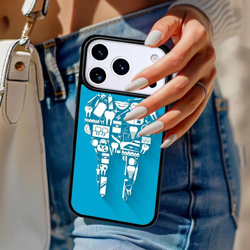 Dentist Tooth Dental Hygienist Phone Case For iPhone 17 Air 14 15 13 12 Max Cover For Apple 14 15 16 16e 11 Pro Max Plus