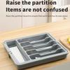 1Pcs Expandable Utensil Tray Silverware Spoon Organizer Drawer Cover Adjustable Cutlery Tray Drawer Organizer