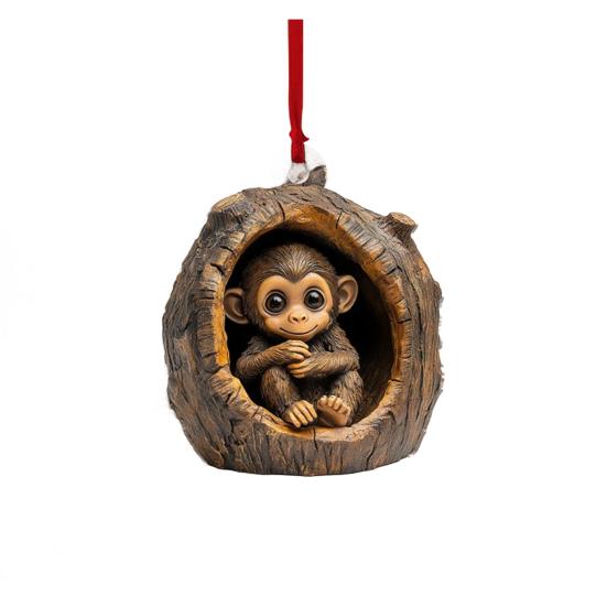 Weihnachtsschmuck mit Tieren, 2D-Acryl, Waldtier-Dekoration, lustige Tierdrucke, Eulen, Waschbären, Koalas, Weihnachtsdekoration