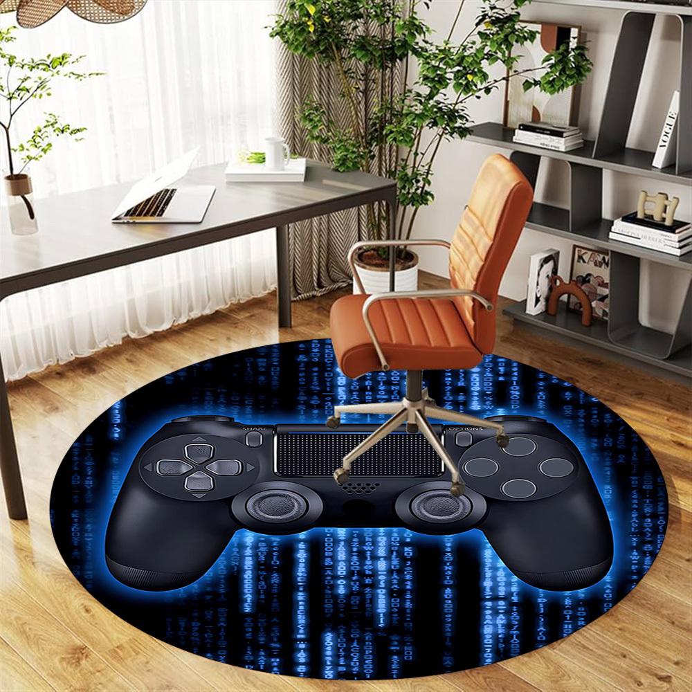 1pc gamepad controller Round Chair mat Area Rug - Non-Slip, Floor Mat for Office, Bedroom, and Indoor Decor c1125143