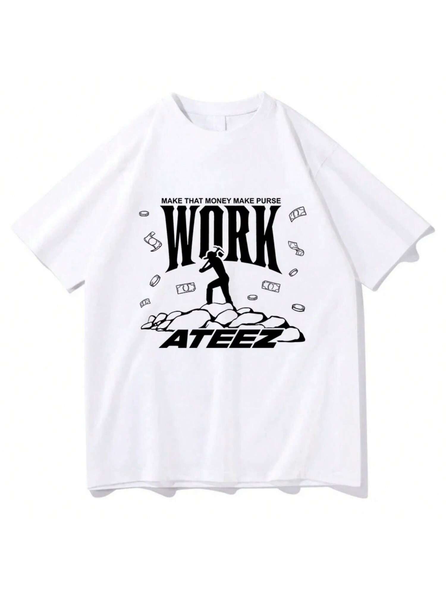 Work Vector T-Shirt Fashionable Harajuku Aesthetic Pattern T-Shirt Neutral High Quality Casual Retro T-Shirt S