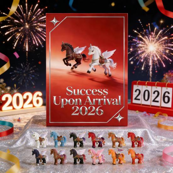2026 Advent Calendar Pegasus Acrylic Figure Set 2D Flat Wall Decor Fun Collectibles for Kids Colorful Fantasy Decorations for Room Party & Gifts