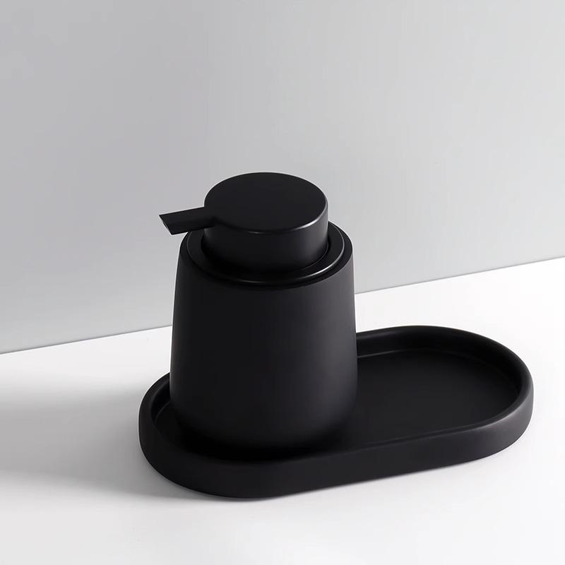 Ceramic Matte Black Big Easy Foaming Pump Soap Dispenser Modern Bathroom Accessory Set
