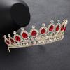 Rote Strasskrone Große Krone mit Kamm Braut Tiara Krone