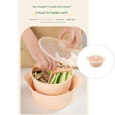 Multifunctional Steamer Bowl Heat Resistant Silicone Steamer Large Nonstick Microwave Steaming Pot Easy To Clean