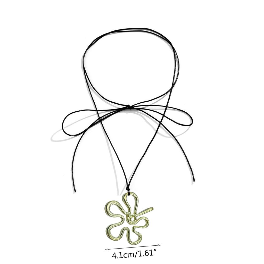 Elegant Irregular Flower Choker Necklace Vintage Choker Lace up Necklace Jewelry