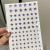 Colorful 3D Face Rhinestone Stickers Silver Star Shape Decal for Cheer Makeup Decorative Scrapbook Face decoration stickers