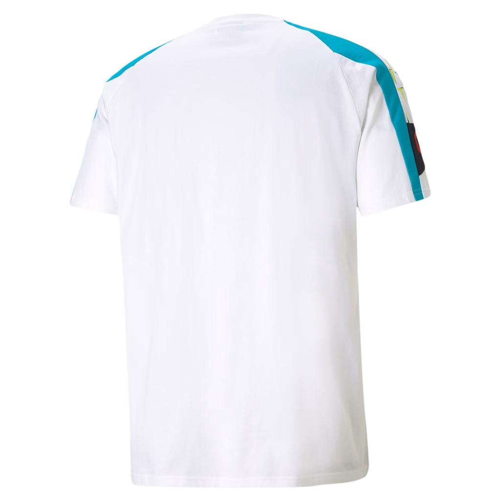 PUMA Geometric Pattern Printed Cotton Short Sleeve T-Shirt Men Tops White 598887-02
