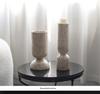 Wabi-Sabi Imitation Travertine Marble Candlestick for Tea Room & Desktop Decor
