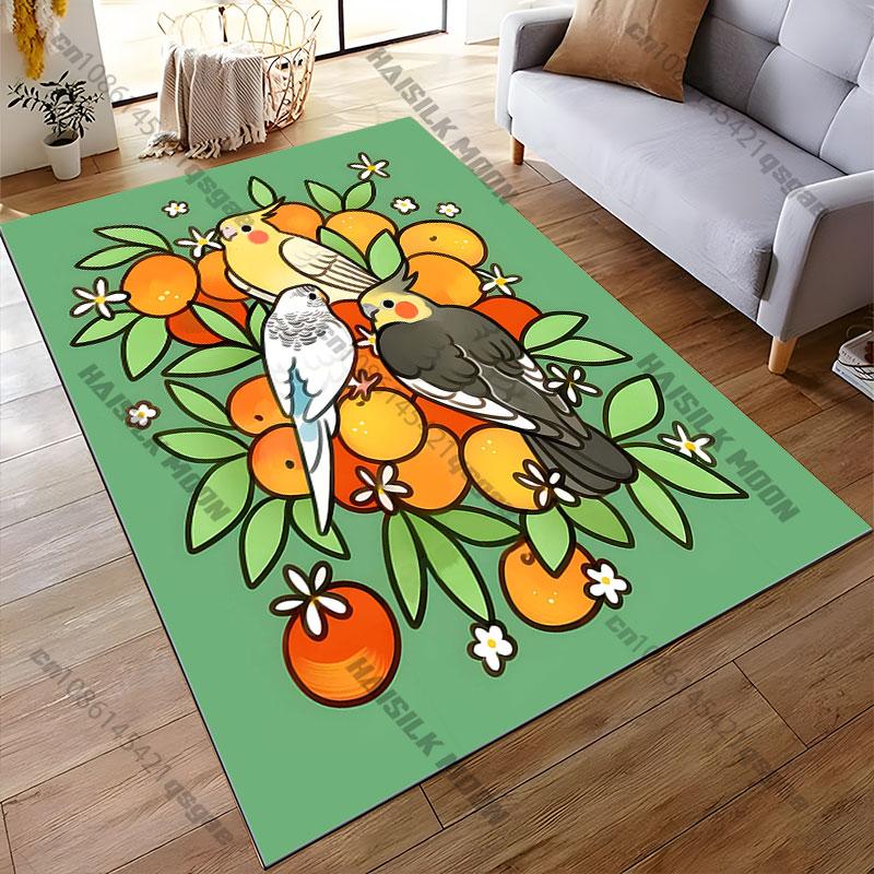 Colorful cartoon birdscarpet Yoga living room room decor children's crawling mat doormat area rug games floor mat
