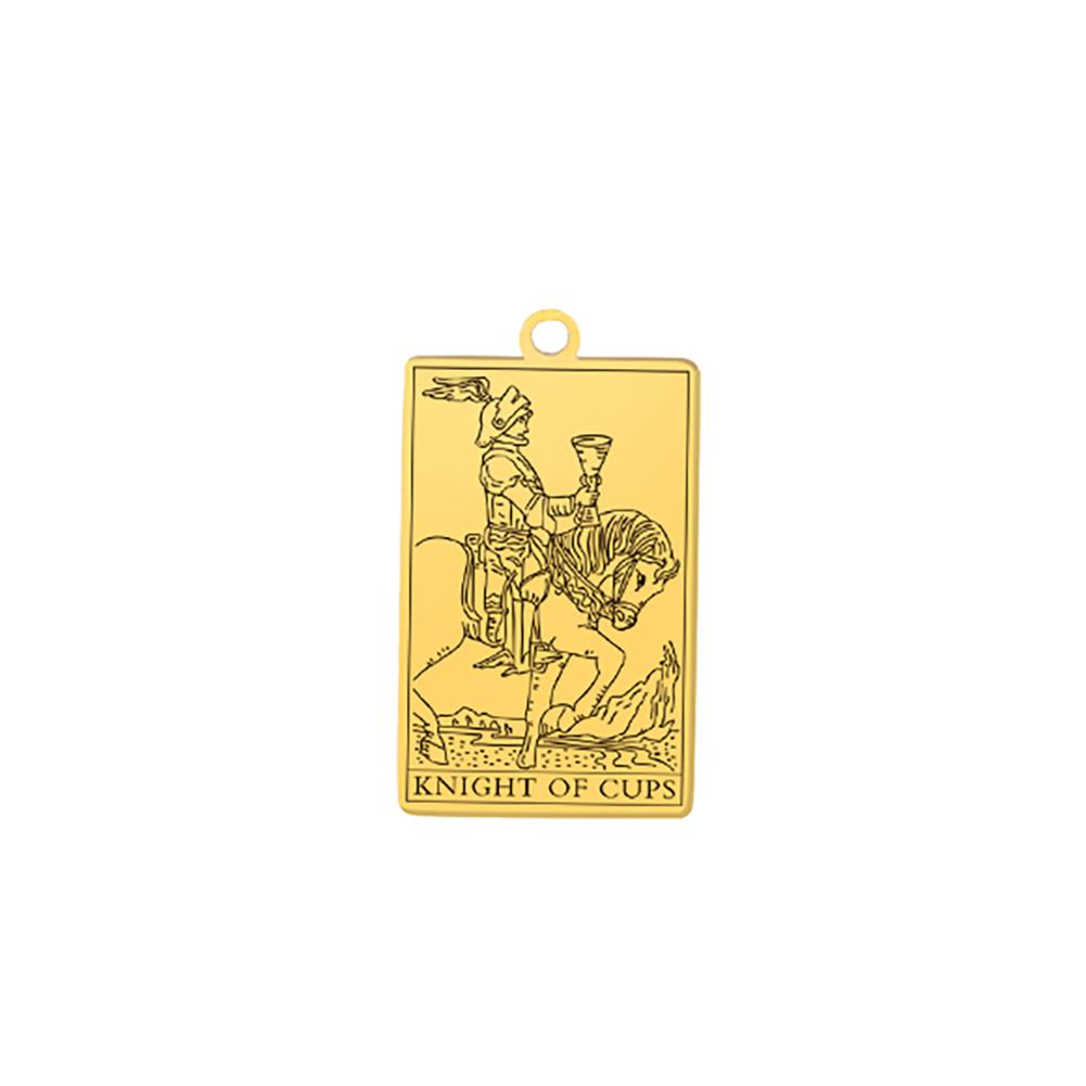LIKGREAT Stainless Steel Tarot Cards Pendant The Suit of Cups Wands Minor Arcana Tarot Jewelry Vintage Astrology Amulet