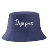 Dj Pris(e) Letter Bob Imprim Reversible Bucket Hat Women Unisex Travel Casual FisherUnisex Cap Girl Boy Cotton Panama Hat