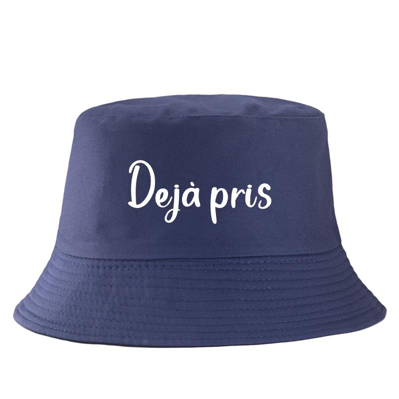Dj Pris(e) Letter Bob Imprim Reversible Bucket Hat Women Unisex Travel Casual FisherUnisex Cap Girl Boy Cotton Panama Hat